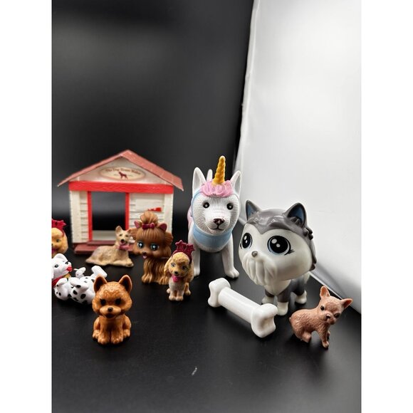 Vtg Modern Puppy In My Pocket Barbie Lot Of Dogs Dog Toys Figures Carrier - Picture 12 of 14